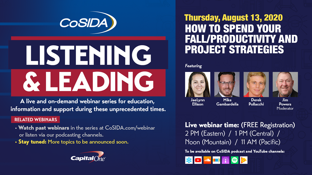 Join Us! August 13th Live Webinar: How To Spend Your Fall/Productivity and Project Strategies